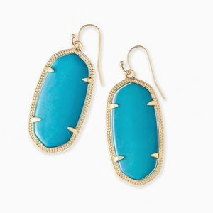 Kendra Scott Elle Gold Drop Earrings In Turquoise